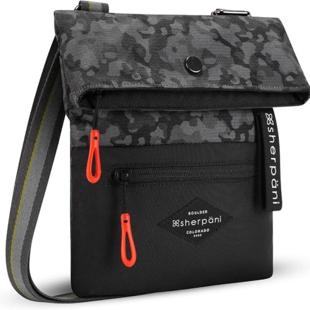Sherpani Pica Crossbody in Black Dream Camo - Eco Friendly, RFID, NWT